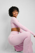 Bella Flare Leggings – Soft Rose - Luxòra Atelier