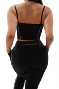 Side view of Midnight Black Nova Power Set by Luxòra Atelier – flattering fit with bold, luxe energy.